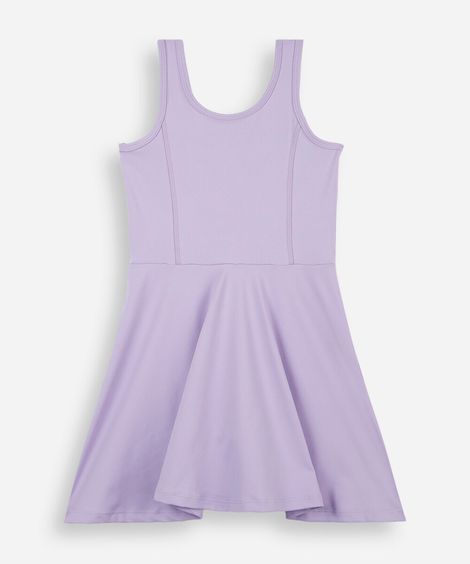 vestido esportivo infantil com short interno lilás