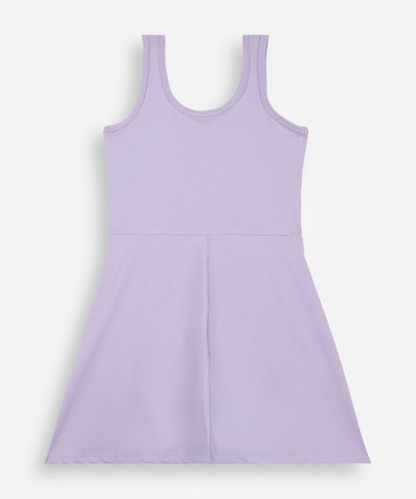 vestido esportivo infantil com short interno lilás