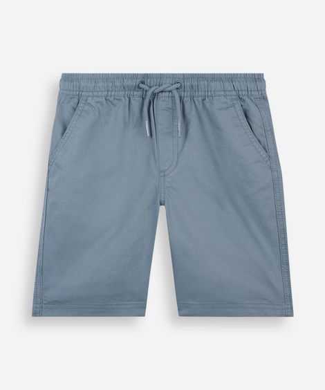 bermuda infantil de sarja cós elástico azul