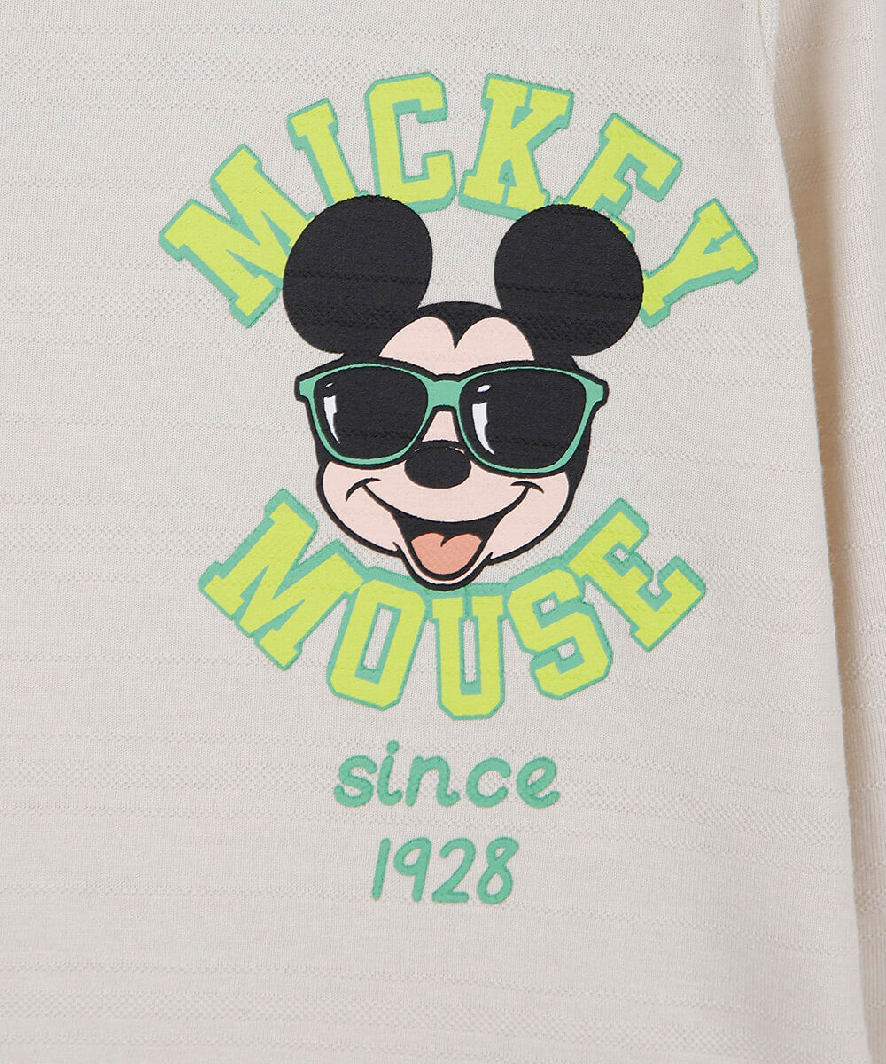 camiseta infantil com algodão manga longa mickey bege