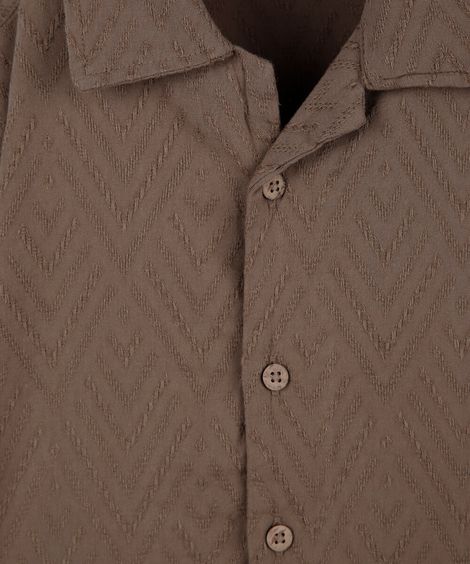 conjunto curto infantil com algodão chevron bege