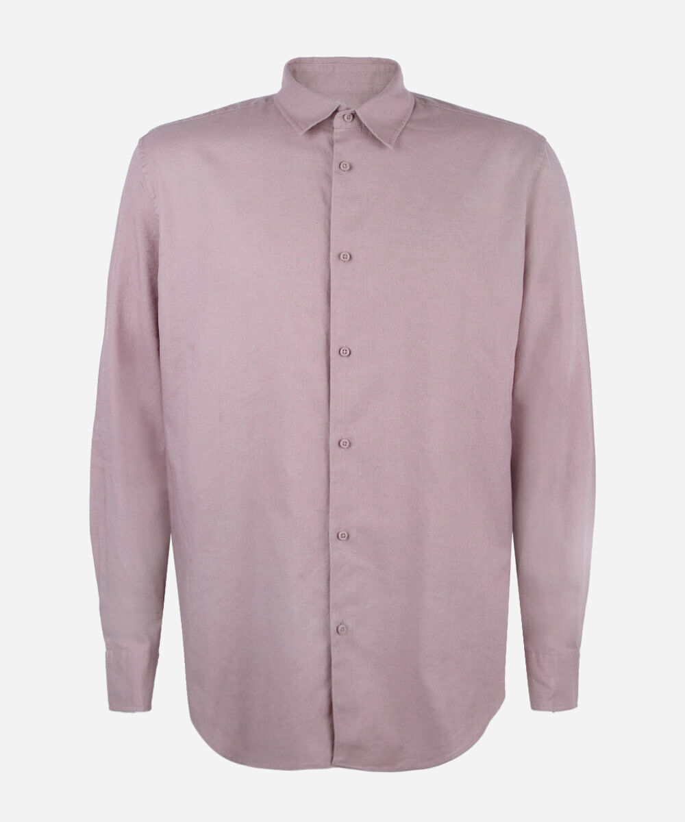 camisa masculina com linho manga longa lilás