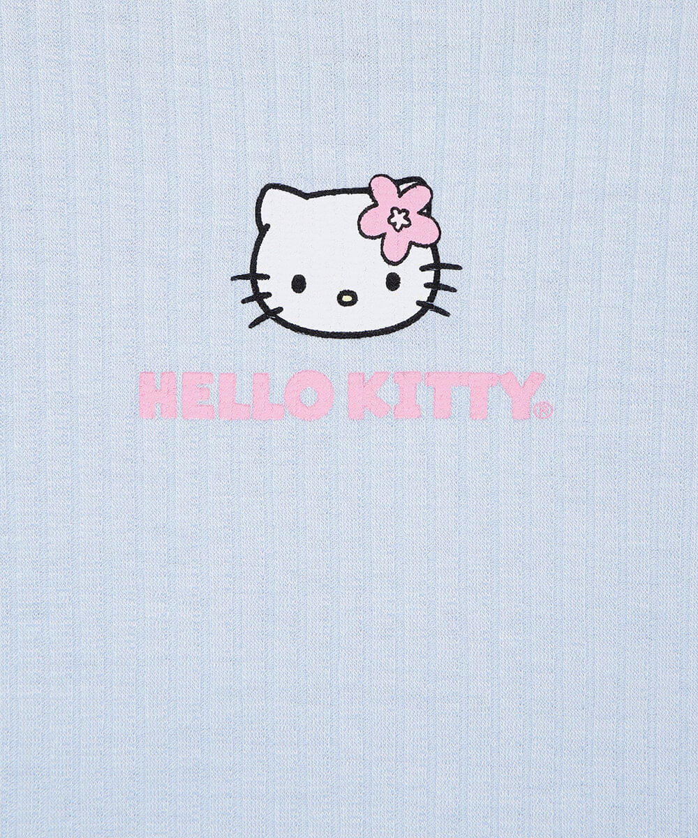 pijama curto infantil com viscose hello kitty canelado azul