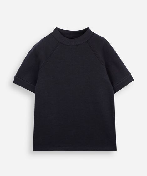 camiseta infantil slim raglan preta