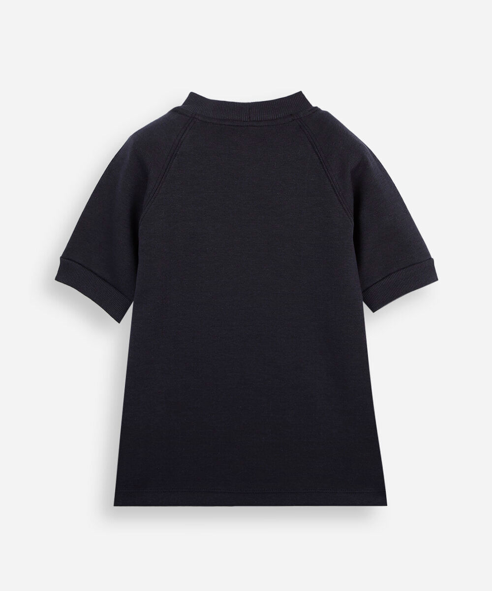 camiseta infantil slim raglan preta