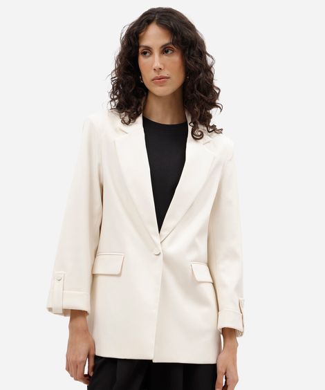blazer de alfaiataria feminino com martingale off white