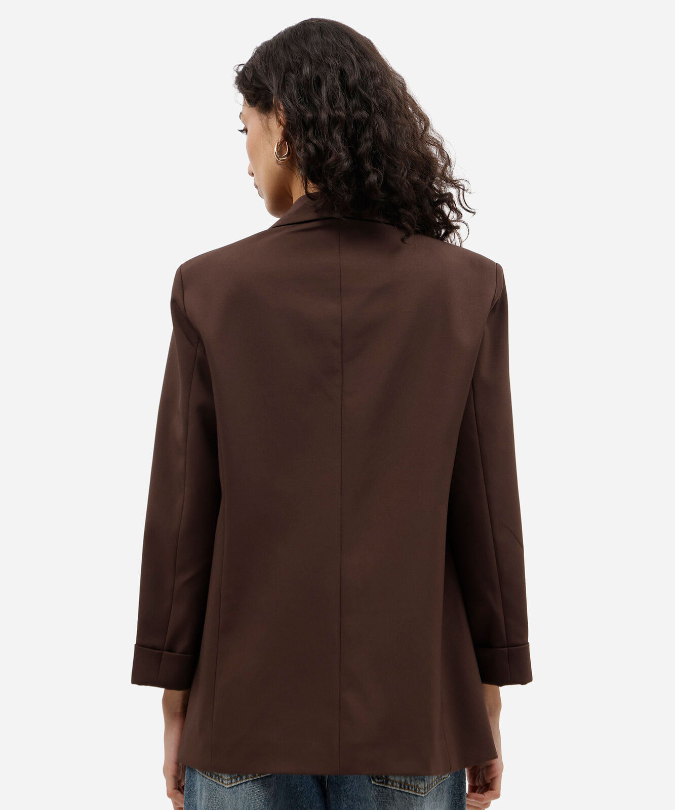 blazer de alfaiataria feminino com martingale marrom