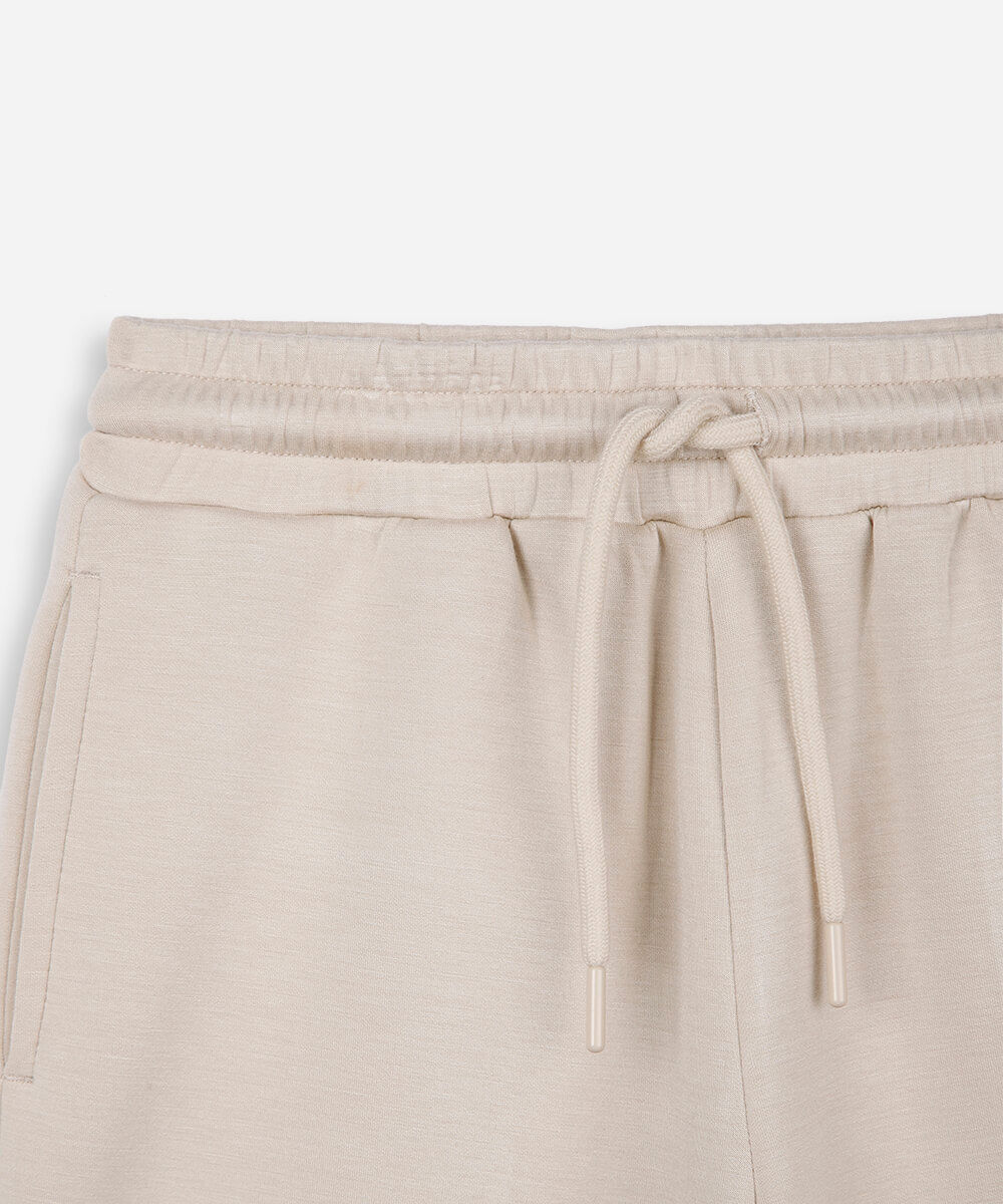 bermuda infantil com viscose cós elástico bege