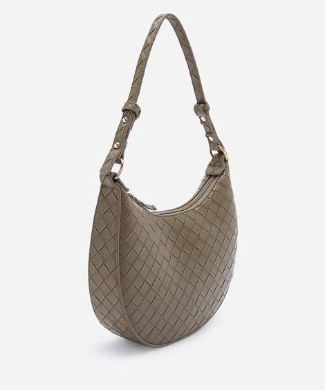 bolsa baguete tressê verde