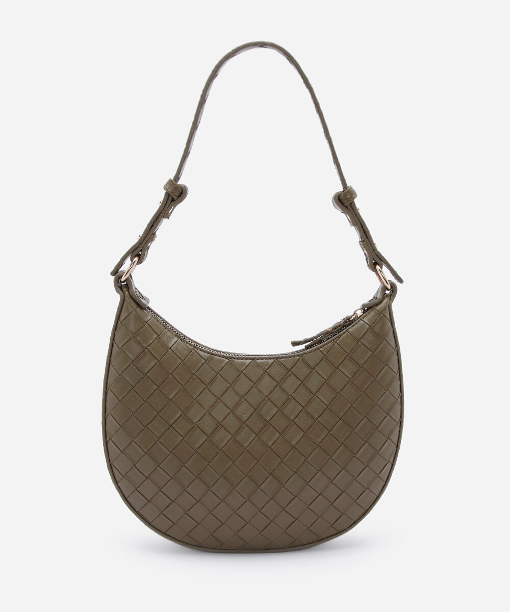 bolsa baguete tressê verde