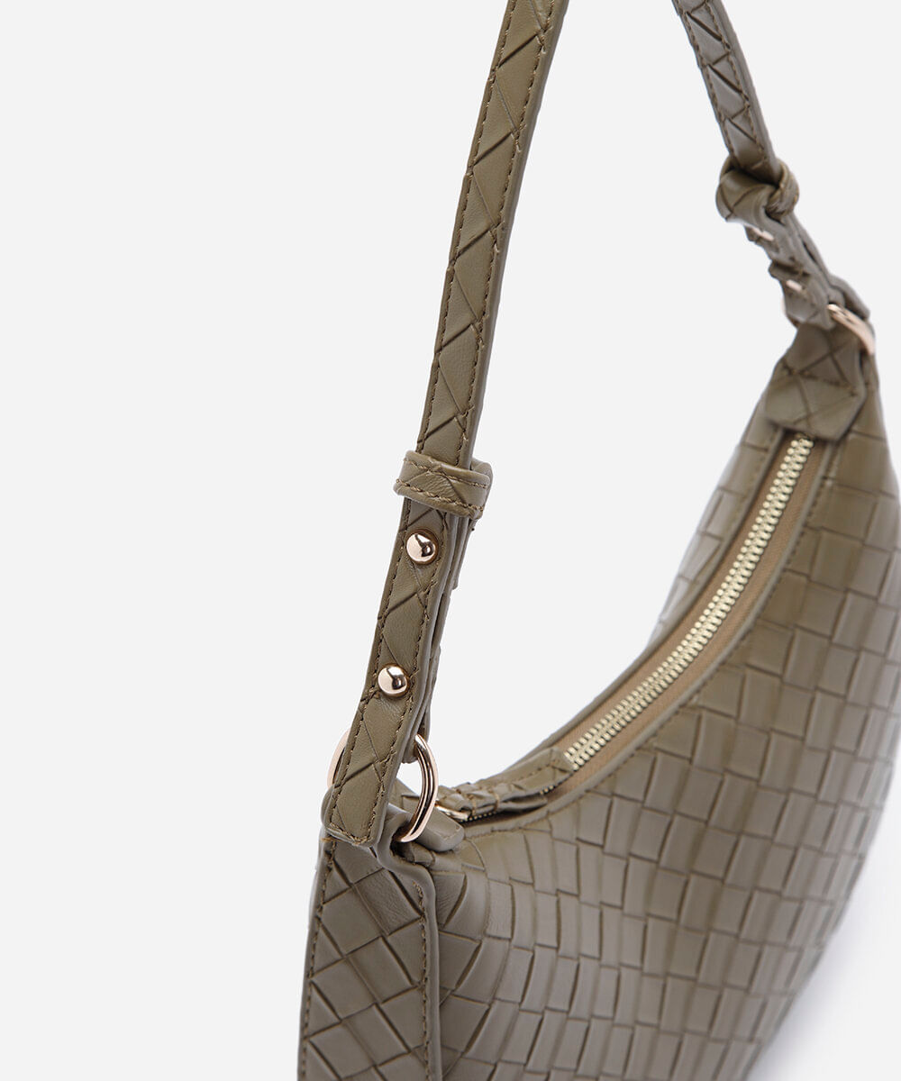 bolsa baguete tressê verde