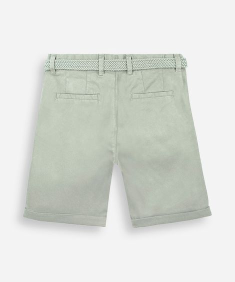 bermuda infantil de sarja com cinto verde