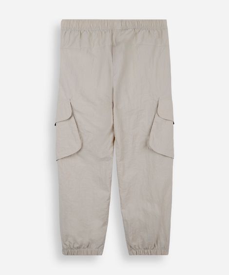 calça cargo infantil de poliamida cós elástico bege