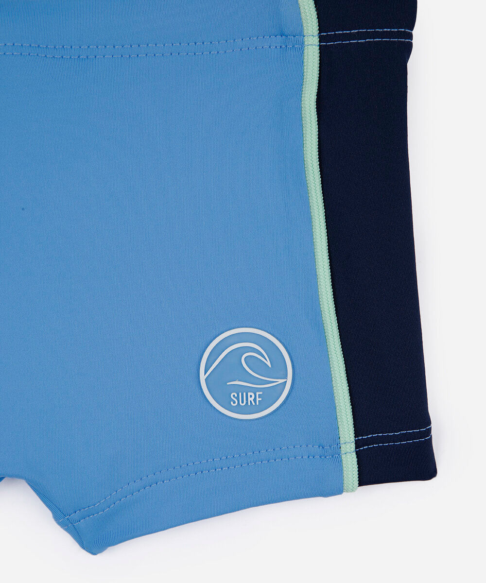 sunga boxer infantil com recorte azul