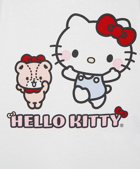 conjunto curto infantil de algodão hello kitty colorido