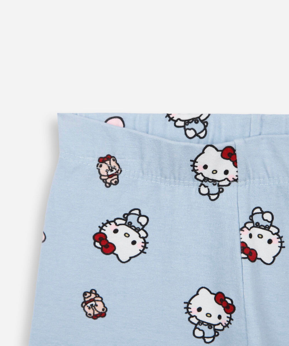 conjunto curto infantil de algodão hello kitty colorido
