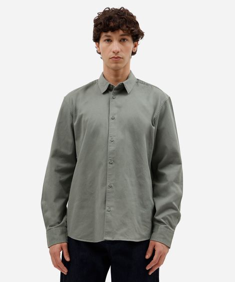 camisa masculina de sarja manga longa verde