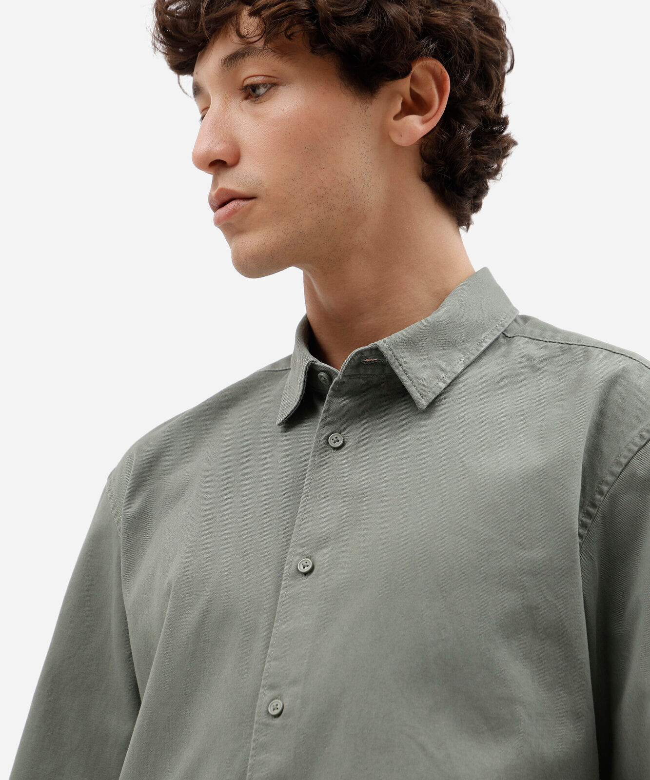 camisa masculina de sarja manga longa verde