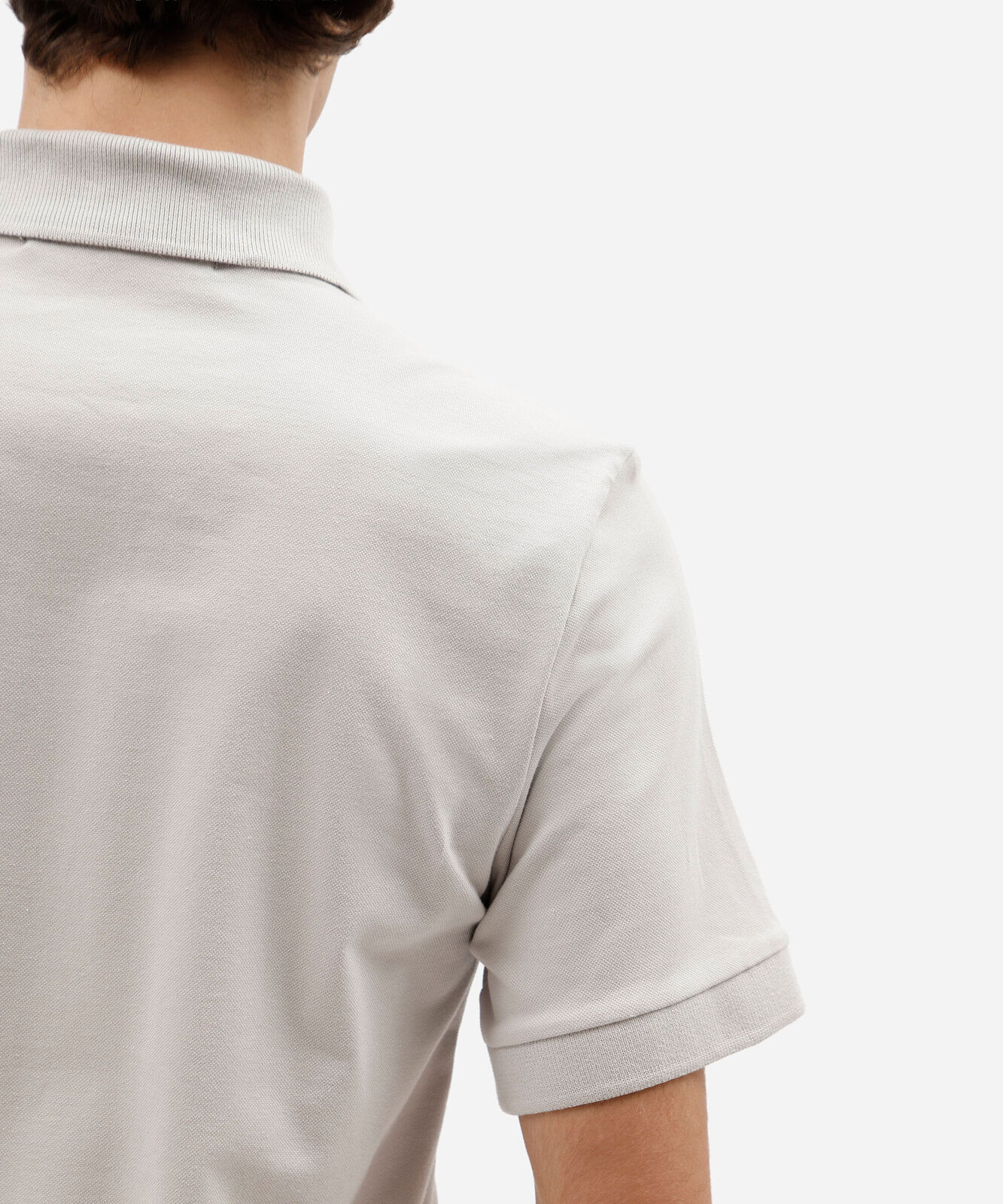 polo masculina slim de malha piquet cinza