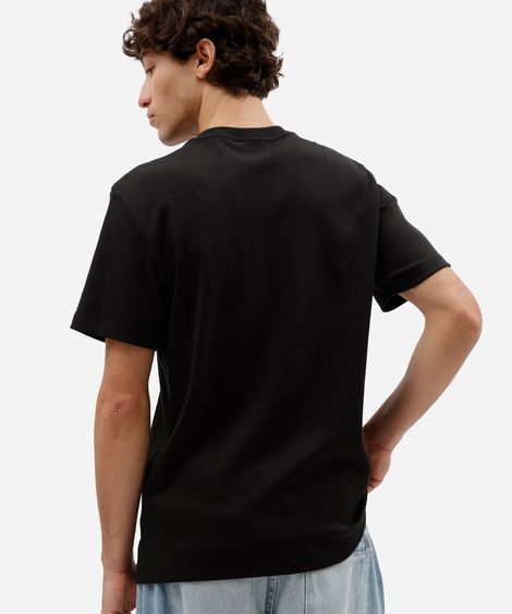 camiseta slim fit masculina de algodão peruano manga curta preta