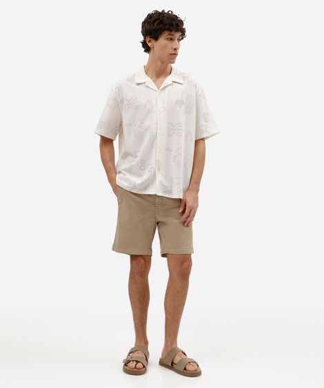 bermuda chino masculina de alfaiataria bege