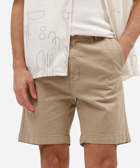 bermuda chino masculina de alfaiataria bege