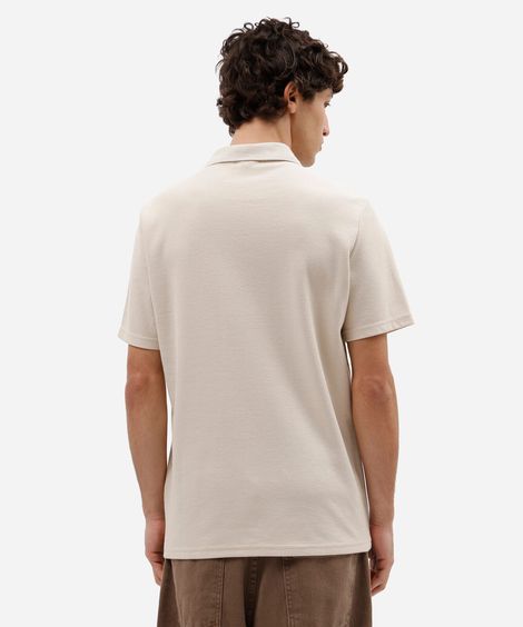 polo masculina texturizada bege