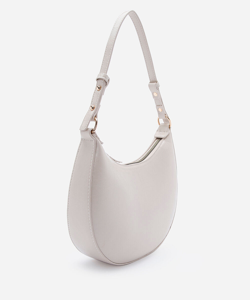 bolsa baguete alça fina off white