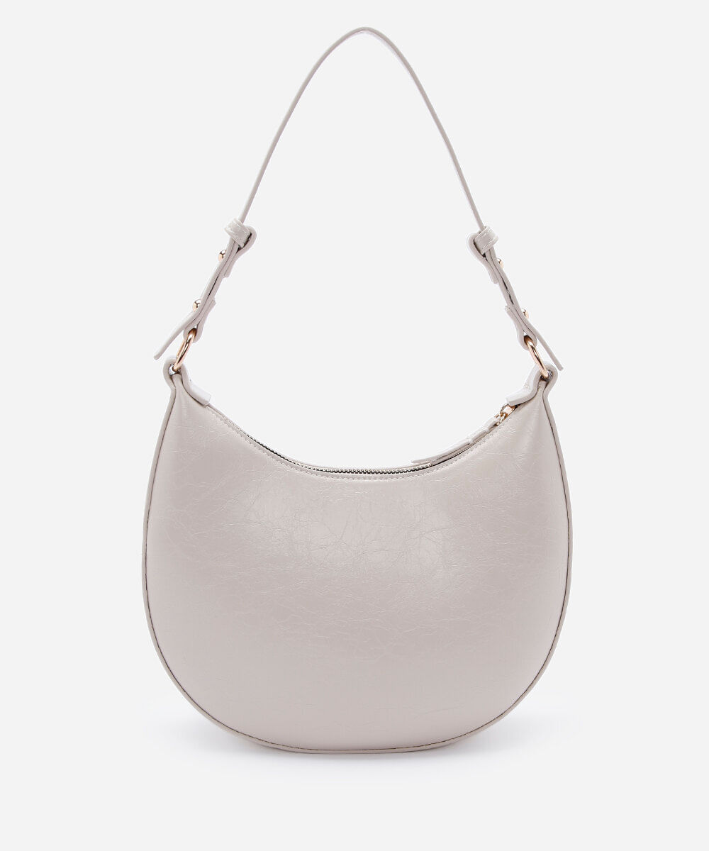 bolsa baguete alça fina off white