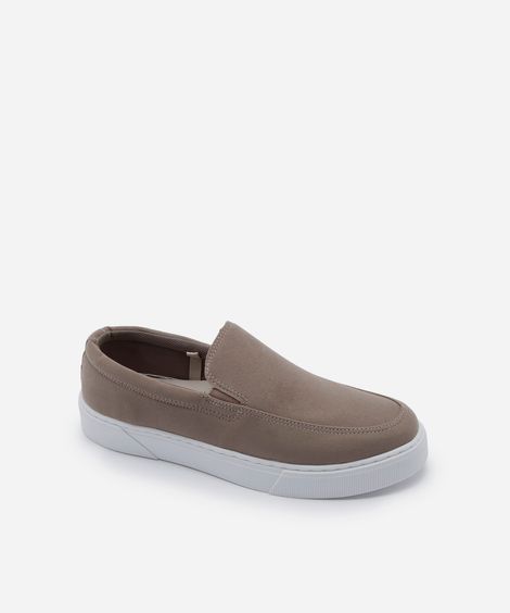 tênis slip on texturizado bege