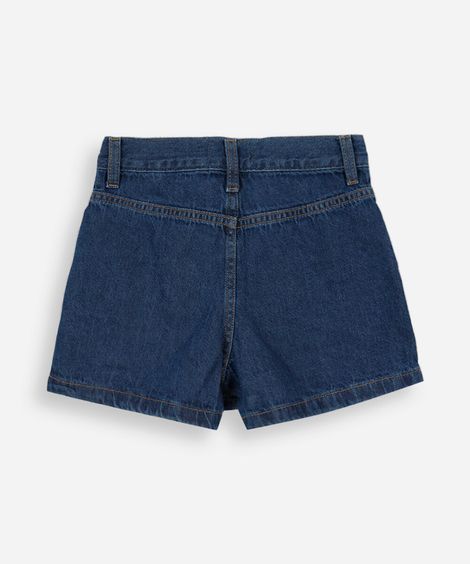 short saia infantil jeans azul