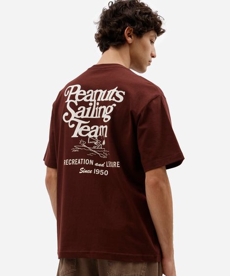 camiseta masculina de algodão manga curta snoopy vinho