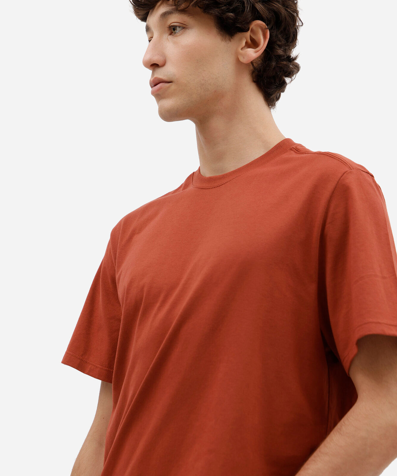 camiseta masculina de algodão básica manga curta laranja