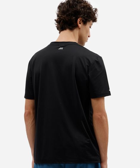 camiseta masculina de poliamida manga curta esportiva preta