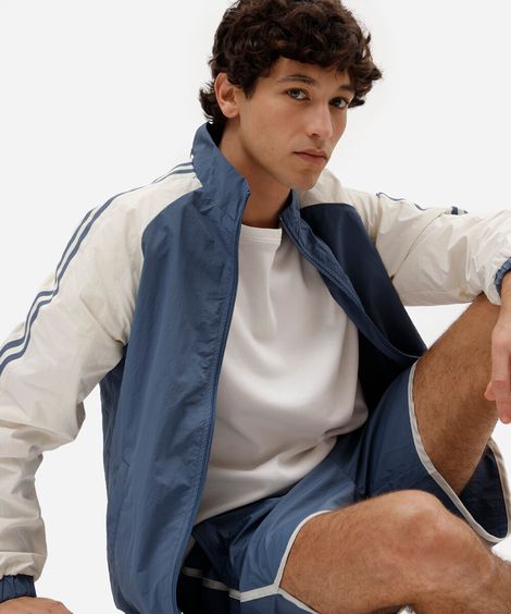 short esportivo masculino de poliamida cós elástico azul