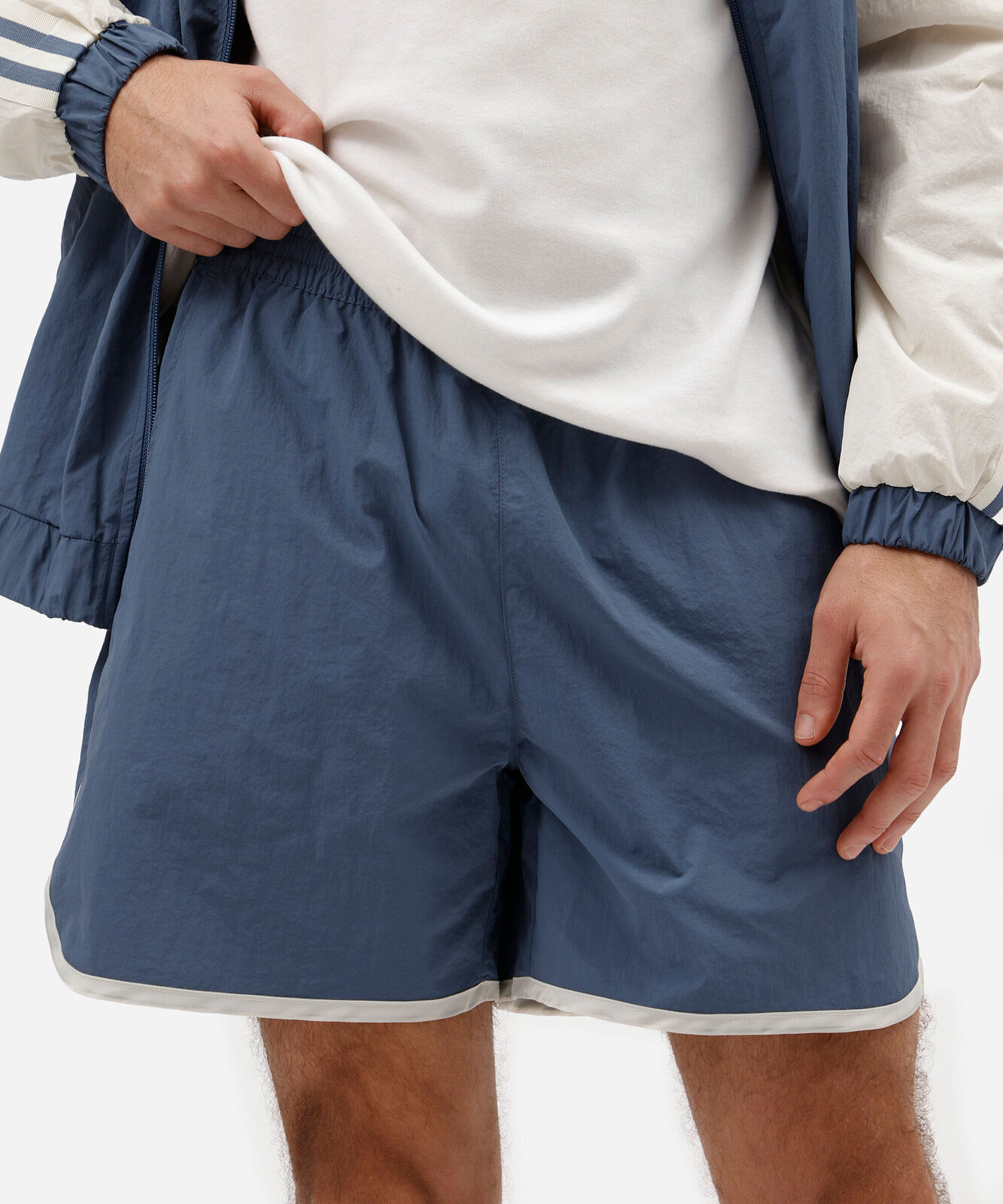 short esportivo masculino de poliamida cós elástico azul