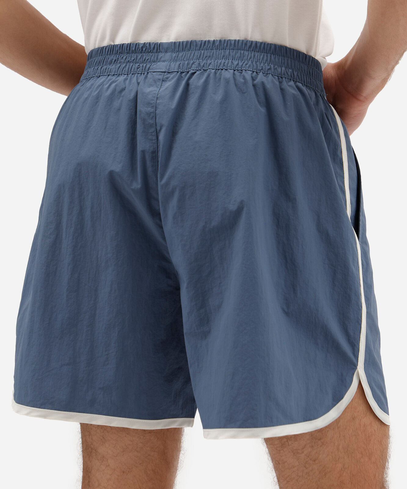 short esportivo masculino de poliamida cós elástico azul