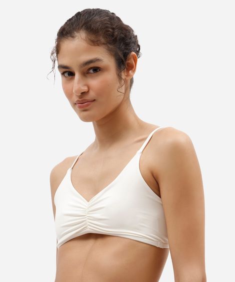 top decote coração alça fina esportivo off white