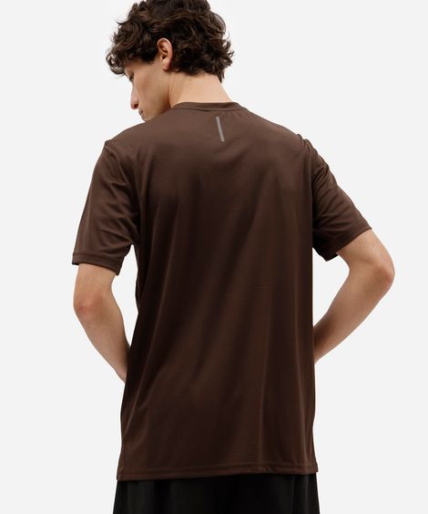 camiseta quadriculada esportiva marrom