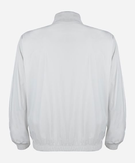 jaqueta esportiva masculina de poliamida gola alta com nervuras cinza