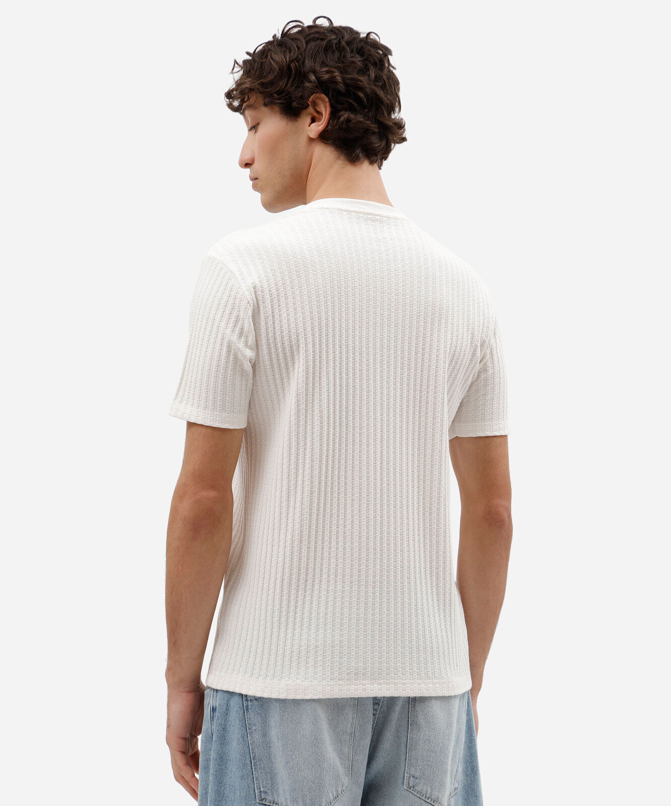 camiseta masculina malha de algodão off white