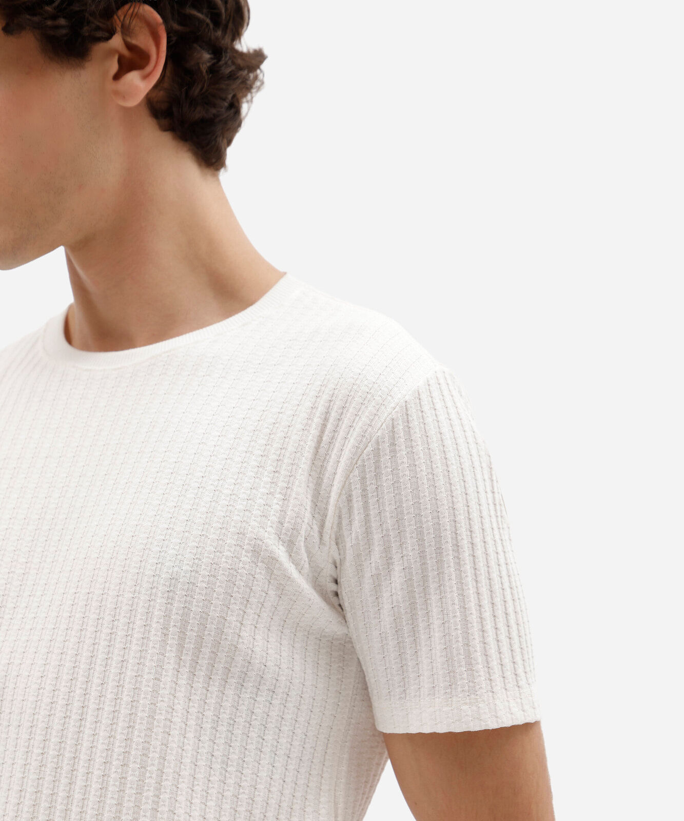 camiseta masculina malha de algodão off white