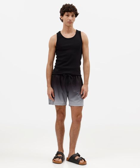 short masculino cós elástico degradê preto