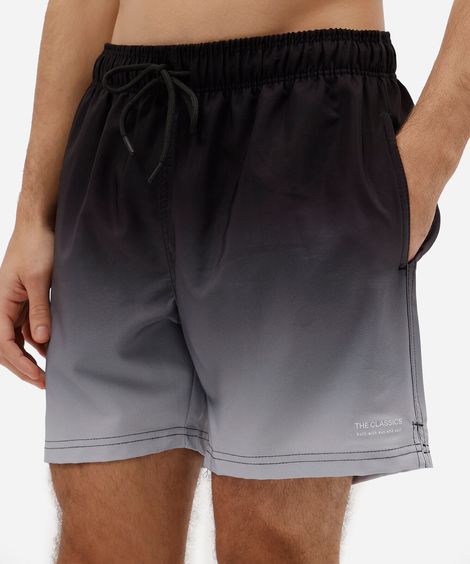 short masculino cós elástico degradê preto