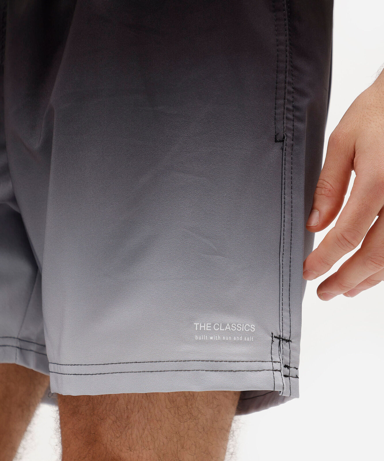 short masculino cós elástico degradê preto
