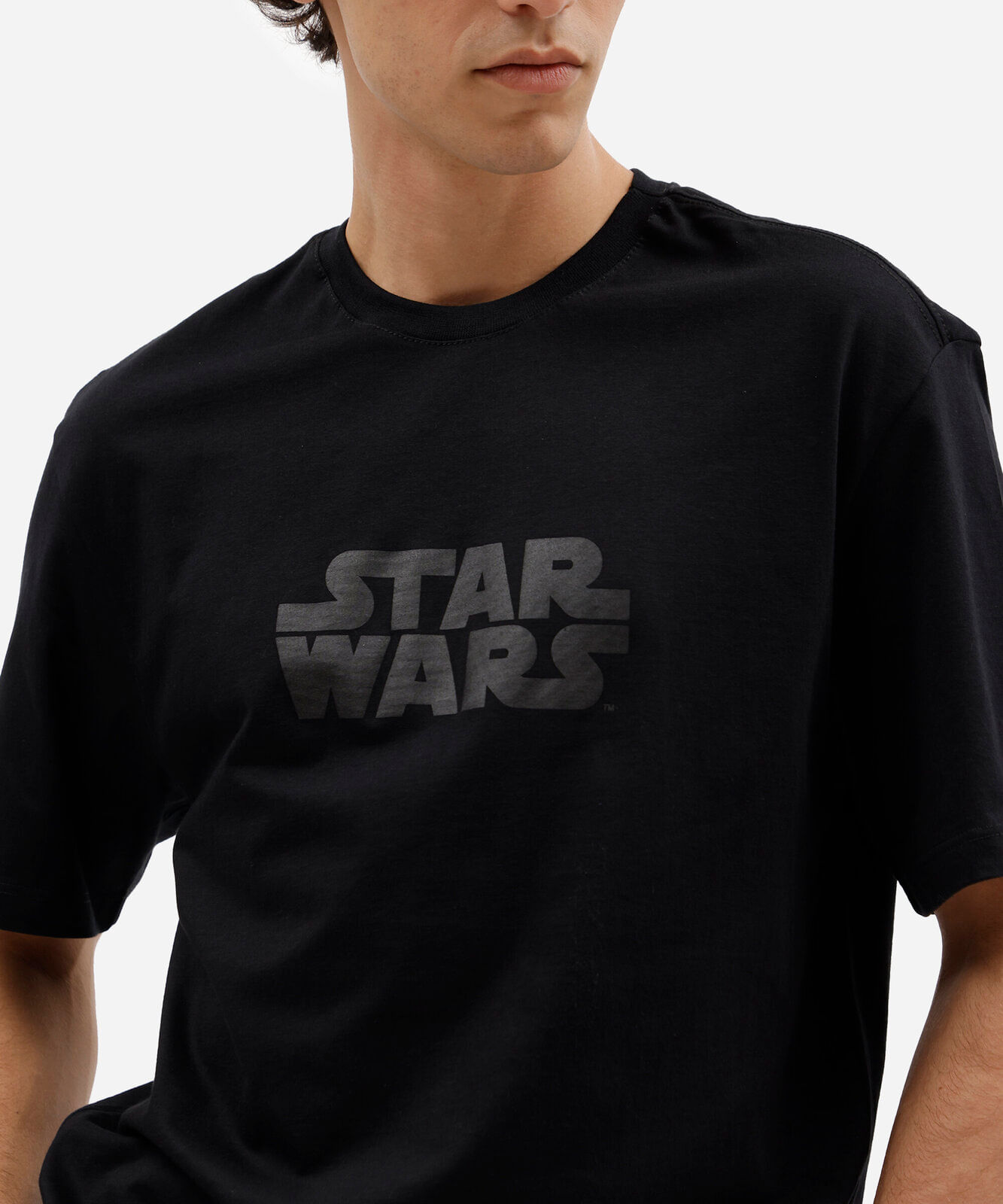 camiseta masculina de algodão manga curta star wars preta