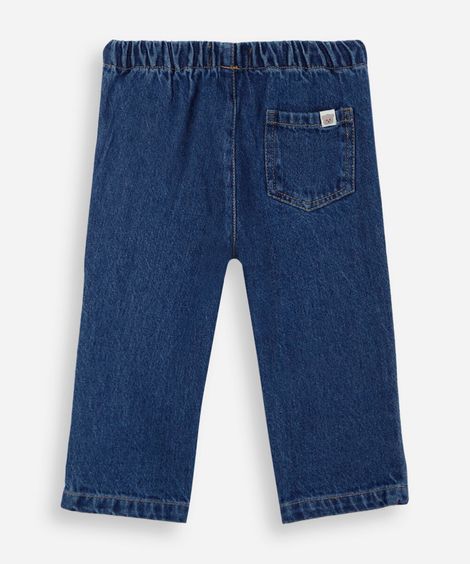 calça balloon infantil jeans cós elástico azul