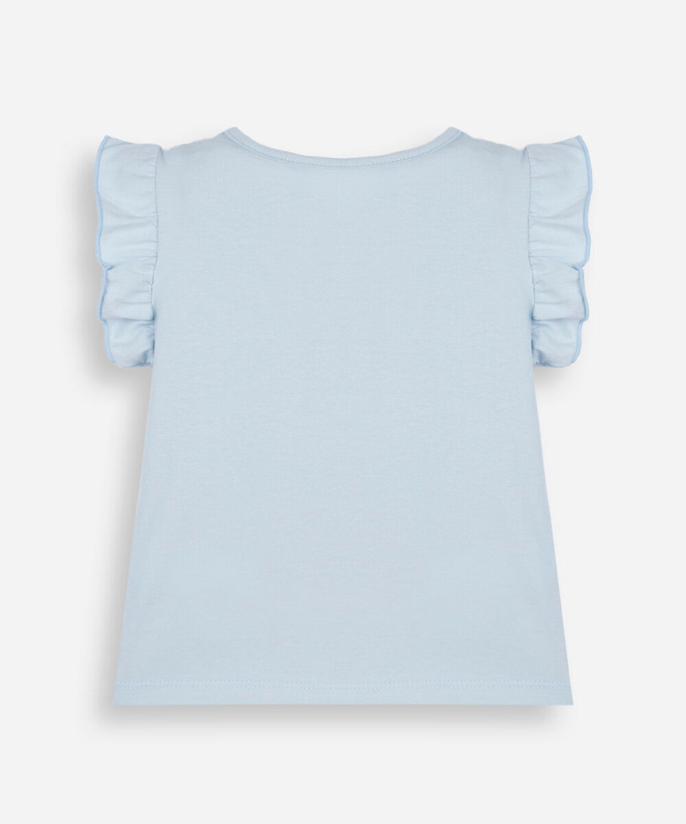 blusa infantil de algodão manga curta frozen azul