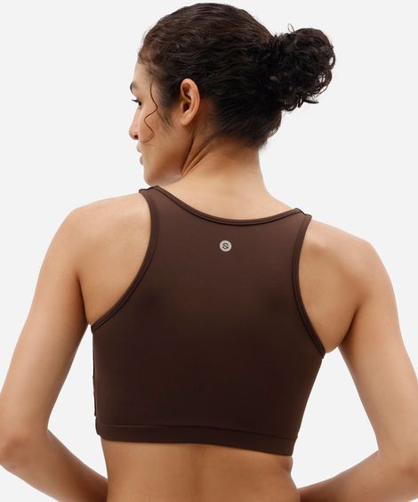 top esportivo feminino de poliamida marrom