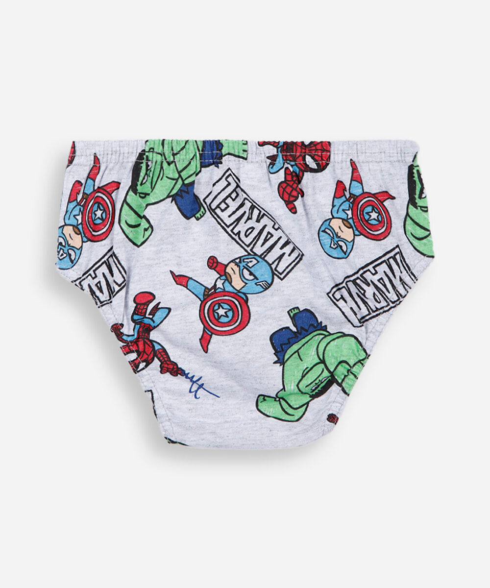 kit de 5 cuecas slip infantil de algodão os vingadores colorido